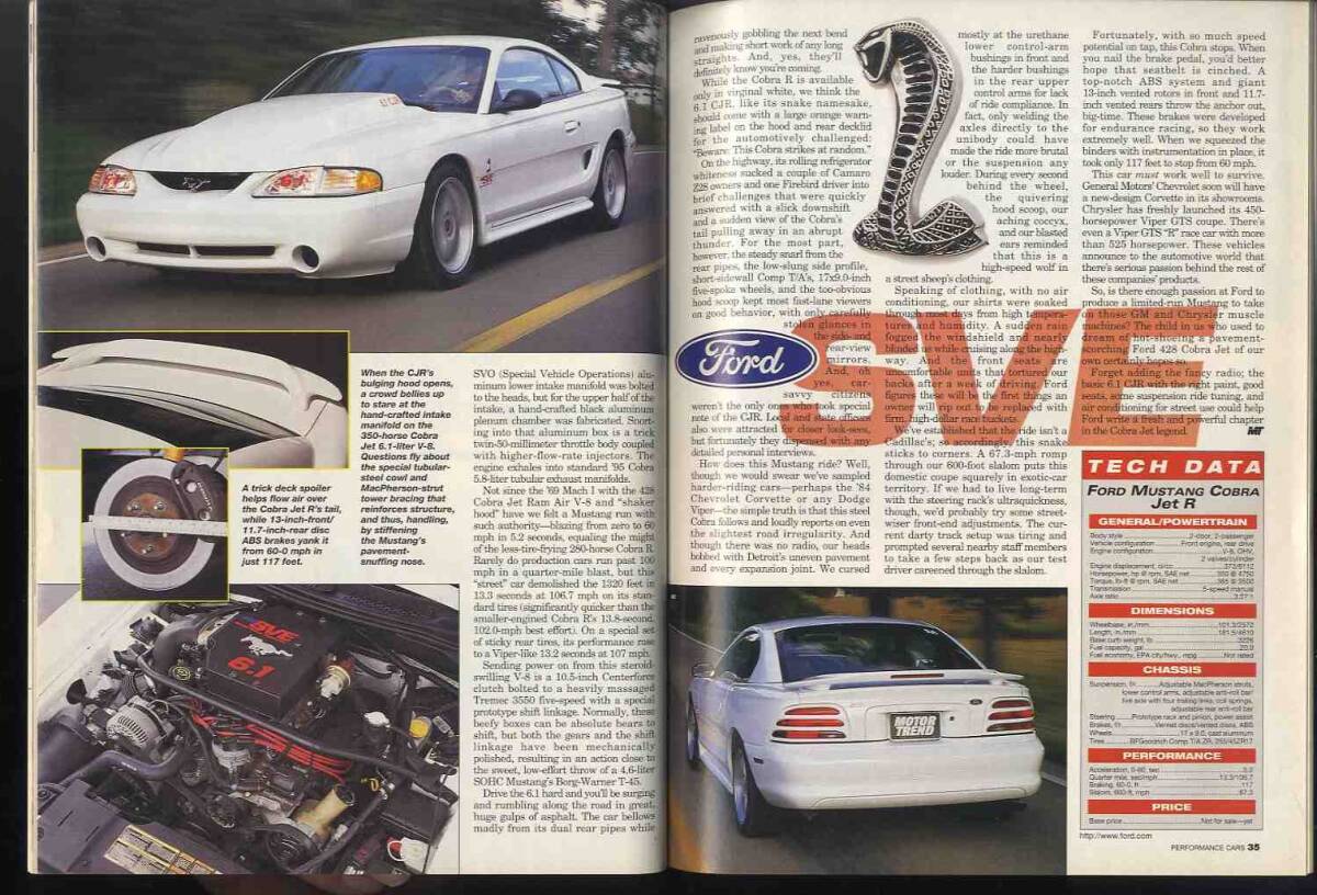 【d2011】1997年 [MOTOR TREND] '97 Performance Cars／1997コルベット、アストンマーチンDB7、プリムスプロウラー、..._画像7