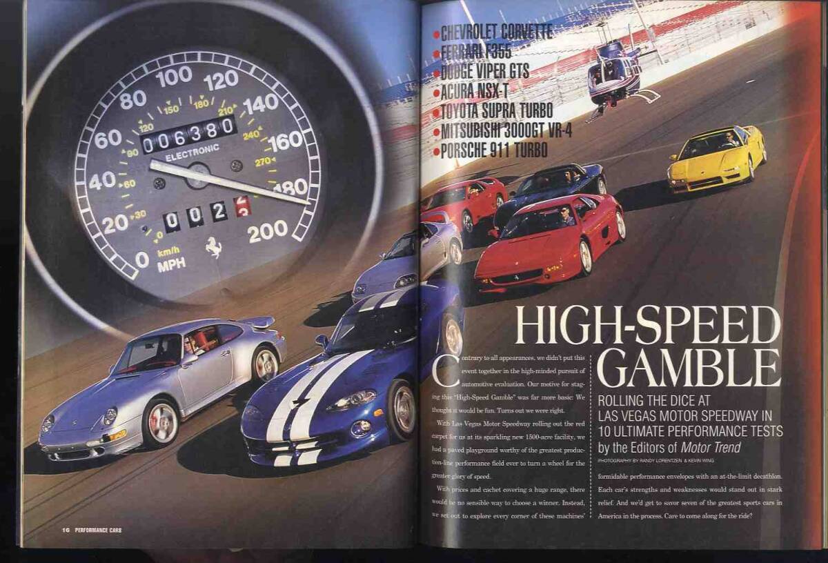 【d2012】1997年 [MOTOR TREND] Performance Cars(SPRING)／シボレーコルベット、ダッジバイパーGTS、フェラーリF355、..._画像4