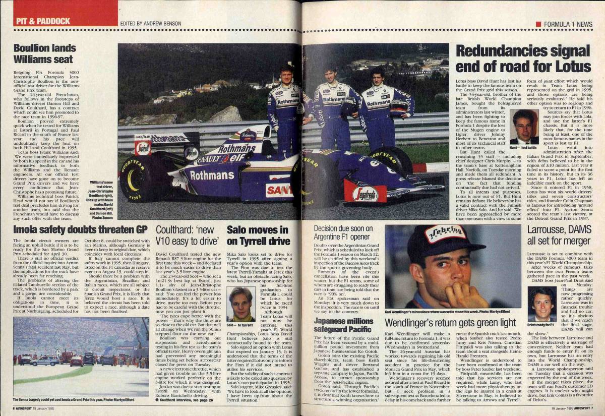 [c4567]95.1.19 AUTOSPORT| David *kru Sard, Alain * меню,BTCC Driver список, Monte Carlo Rally *p Revue,...