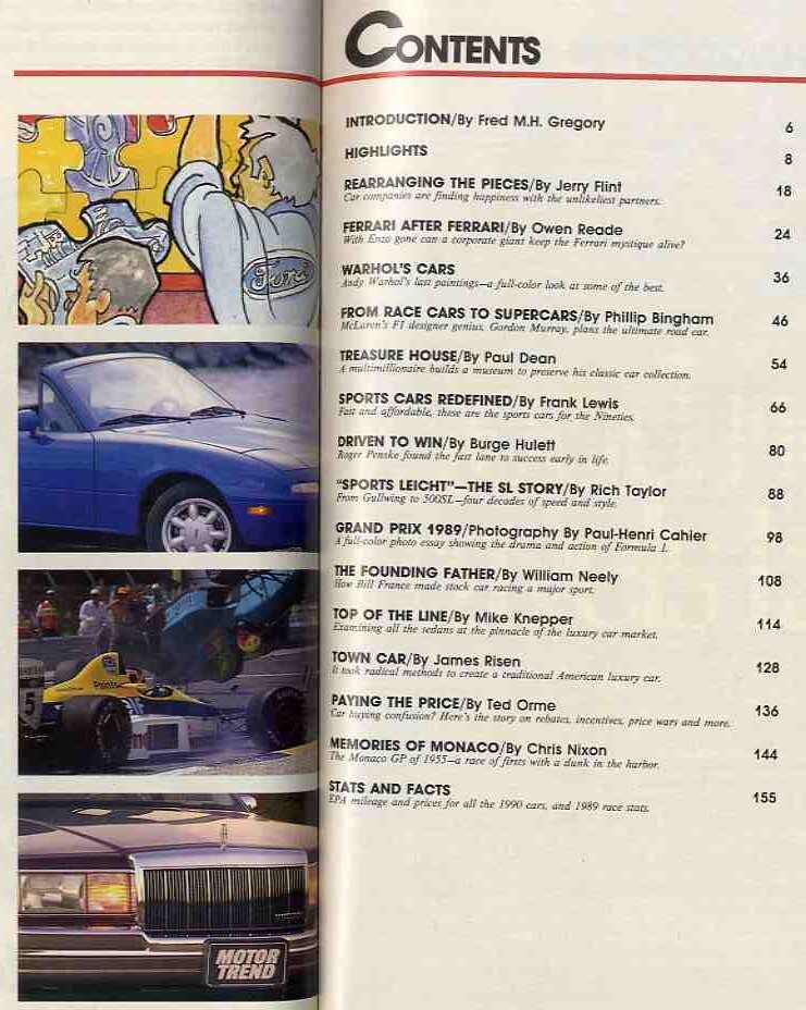 【d2026】1990年 [MOTOR TREND] AUTOMOTIVE Year Book／ 1990年代のホットスポーツカー、フェラーリのインサイド物語、..._画像2