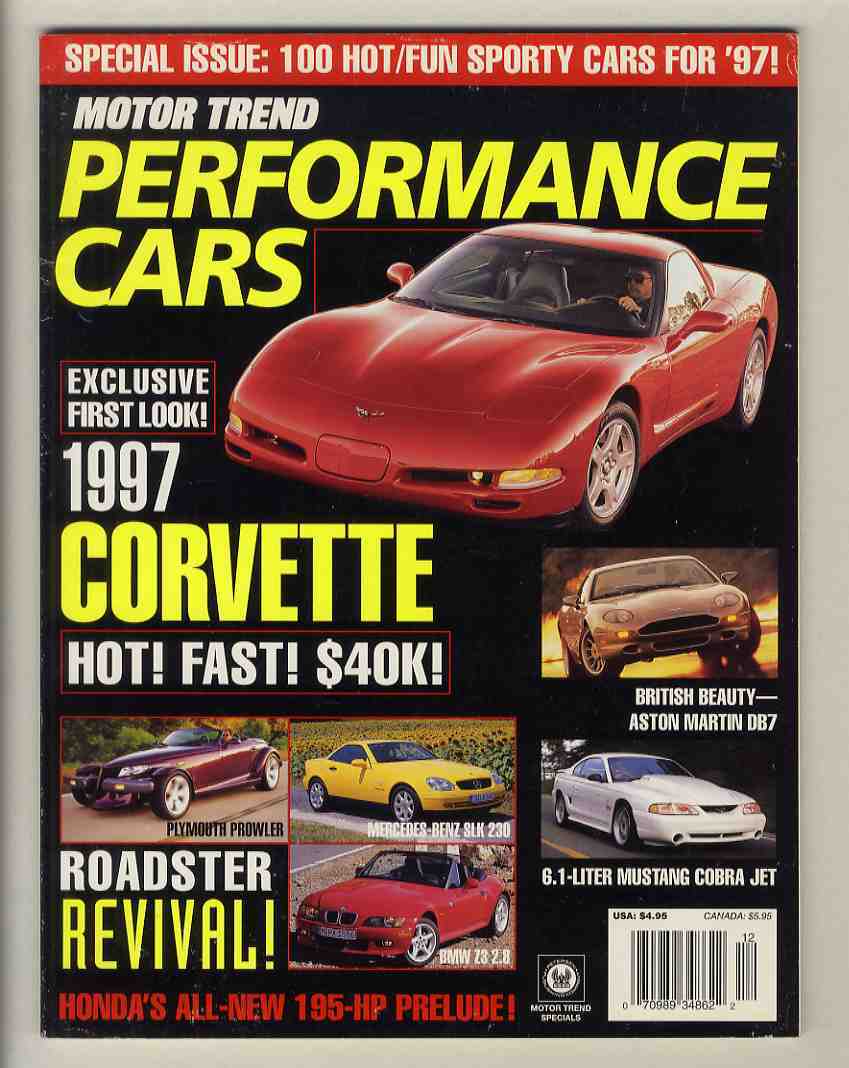 【d2011】1997年 [MOTOR TREND] '97 Performance Cars／1997コルベット、アストンマーチンDB7、プリムスプロウラー、..._画像1