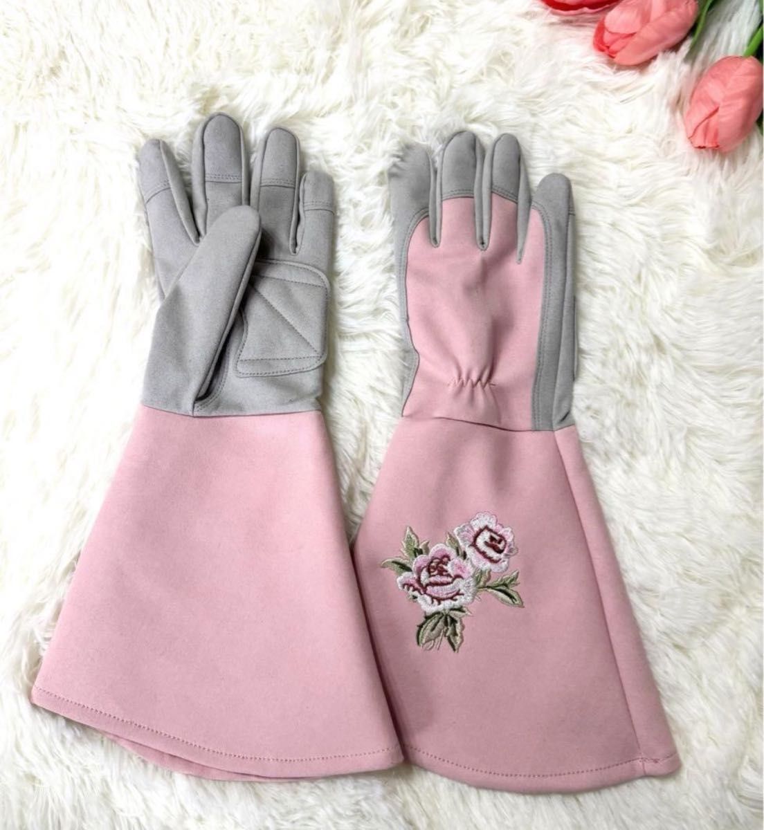 園芸用手袋 ガーデニングローブ 母の日 プレゼント　薔薇　バラ手袋 園芸手袋  ピンク