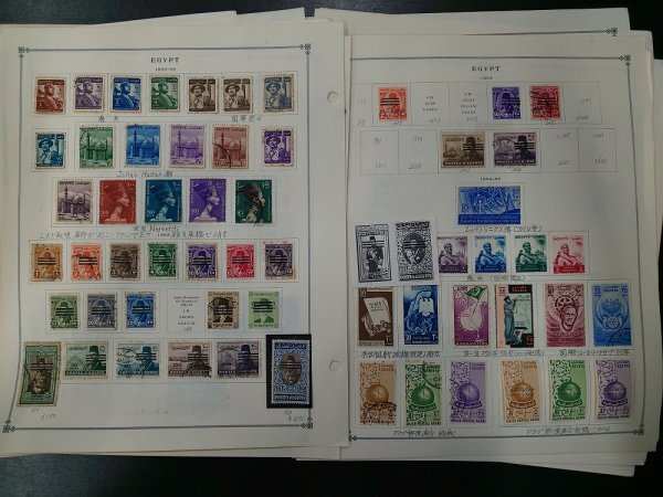 0502F04 外国切手 エジプト 1944～ 使用済み混在 ＊台紙に貼りつき有 詳細は写真でご確認くださいの画像8