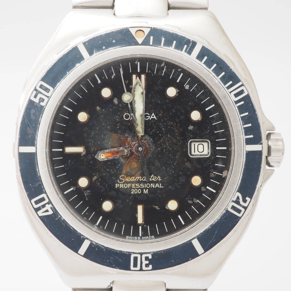オメガ シーマスター プロフェッショナル デイト 200M OMEGA Seamaster Ref,396.1041 Cal,1438 クォーツ 黒文字盤 腕時計[Pa1529-AH2の画像1
