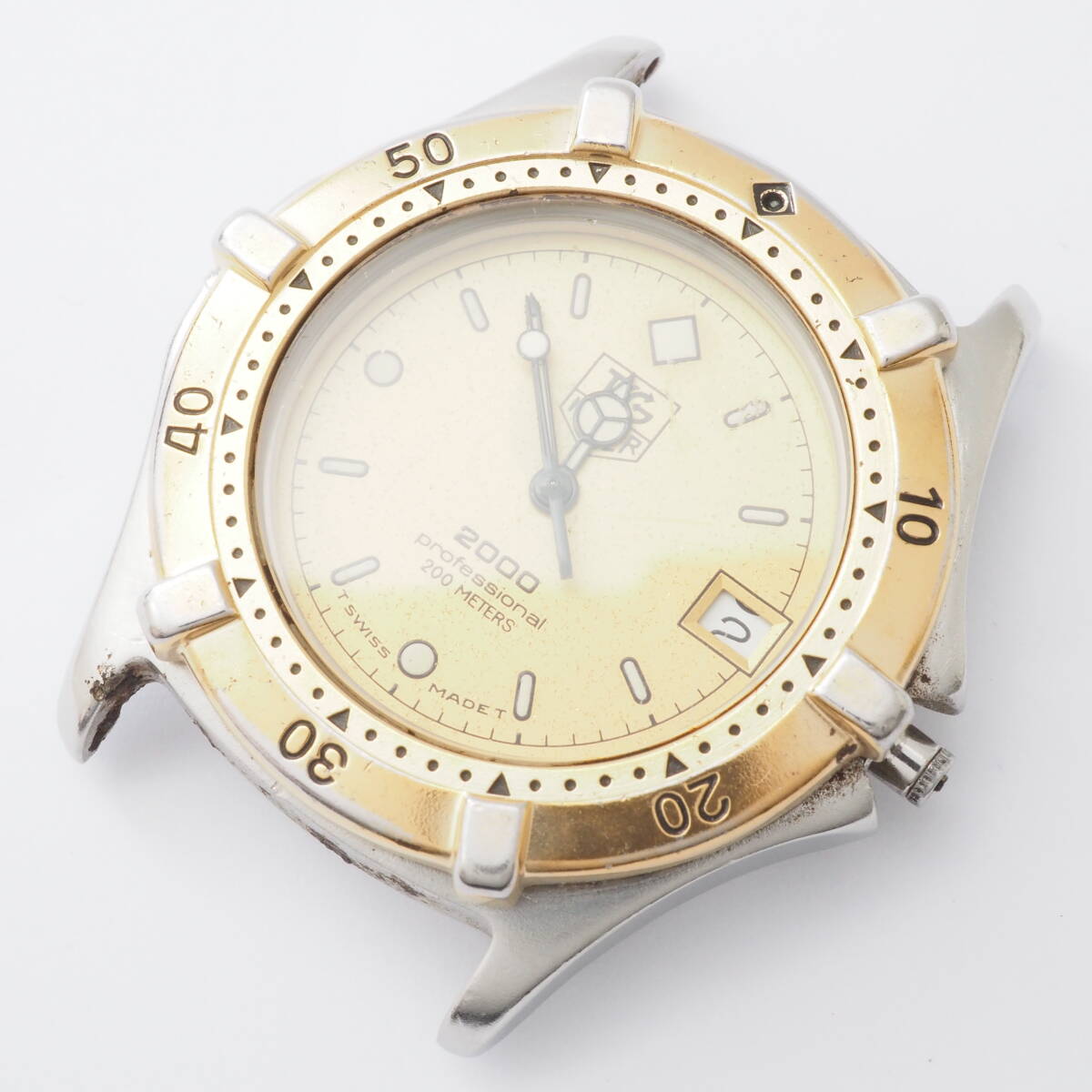タグホイヤー 2000 プロフェッショナル デイト 200M TAG HEUER 964.013 1.88 クォーツ コンビ ゴールド文字盤 腕時計[1181002W20-AH5の画像2