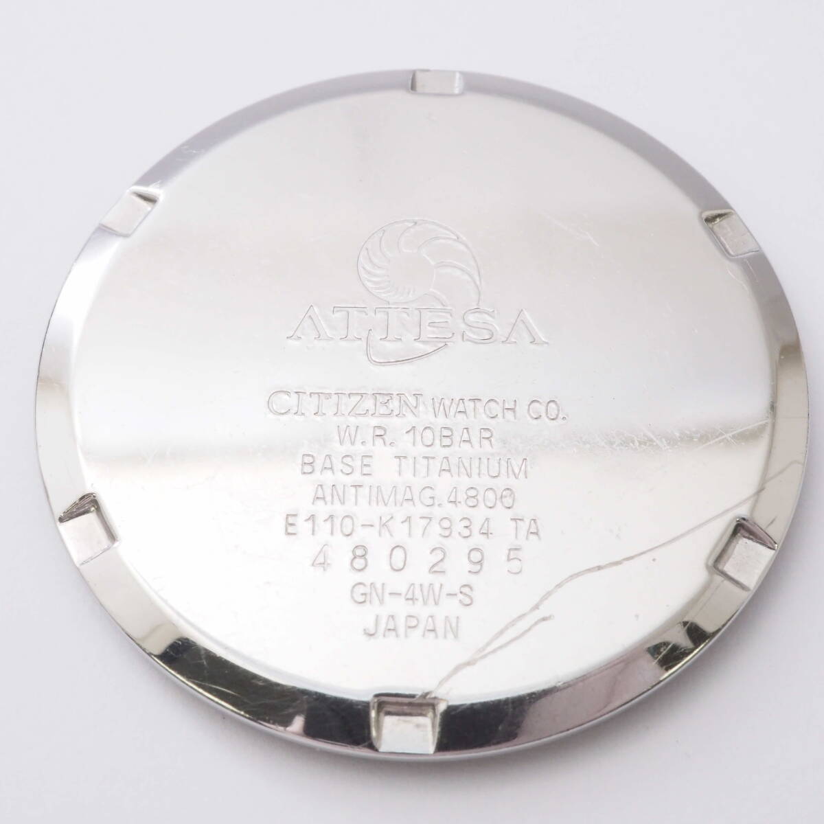 シチズン アテッサ エコドライブ E110-K17934TA CITIZEN ATTESA Eco-Drive チタン デイト ソーラー 黒×紺文字盤 メンズ[480295-BK1_画像6