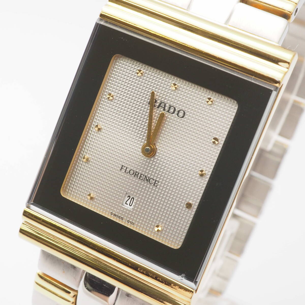 【希少品】ラドー フローレンス Ref,118.3681.2 RADO FLORENCE デイト クォーツ コンビ シルバー文字盤 レディース腕時計[01285573-AC4_画像1