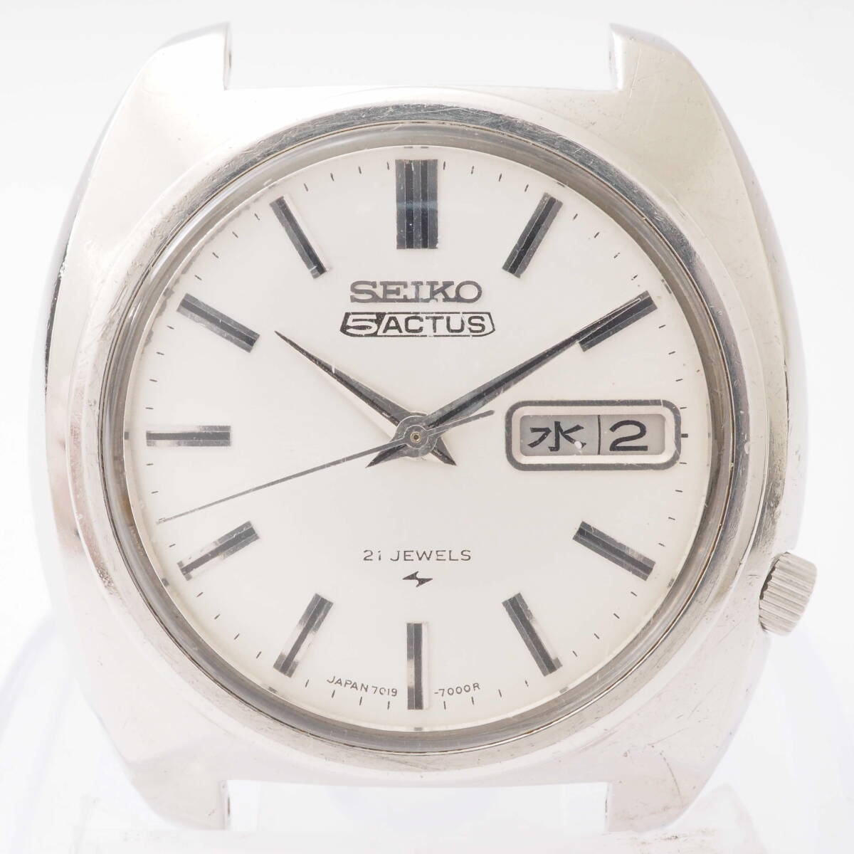 セイコー ファイブアクタス 7019-7000 SEIKO 5 ACTUS 21石 デイデイト SS 自動巻 シルバー メンズ 男性 腕時計 フェイス[024675-AQ4_画像1