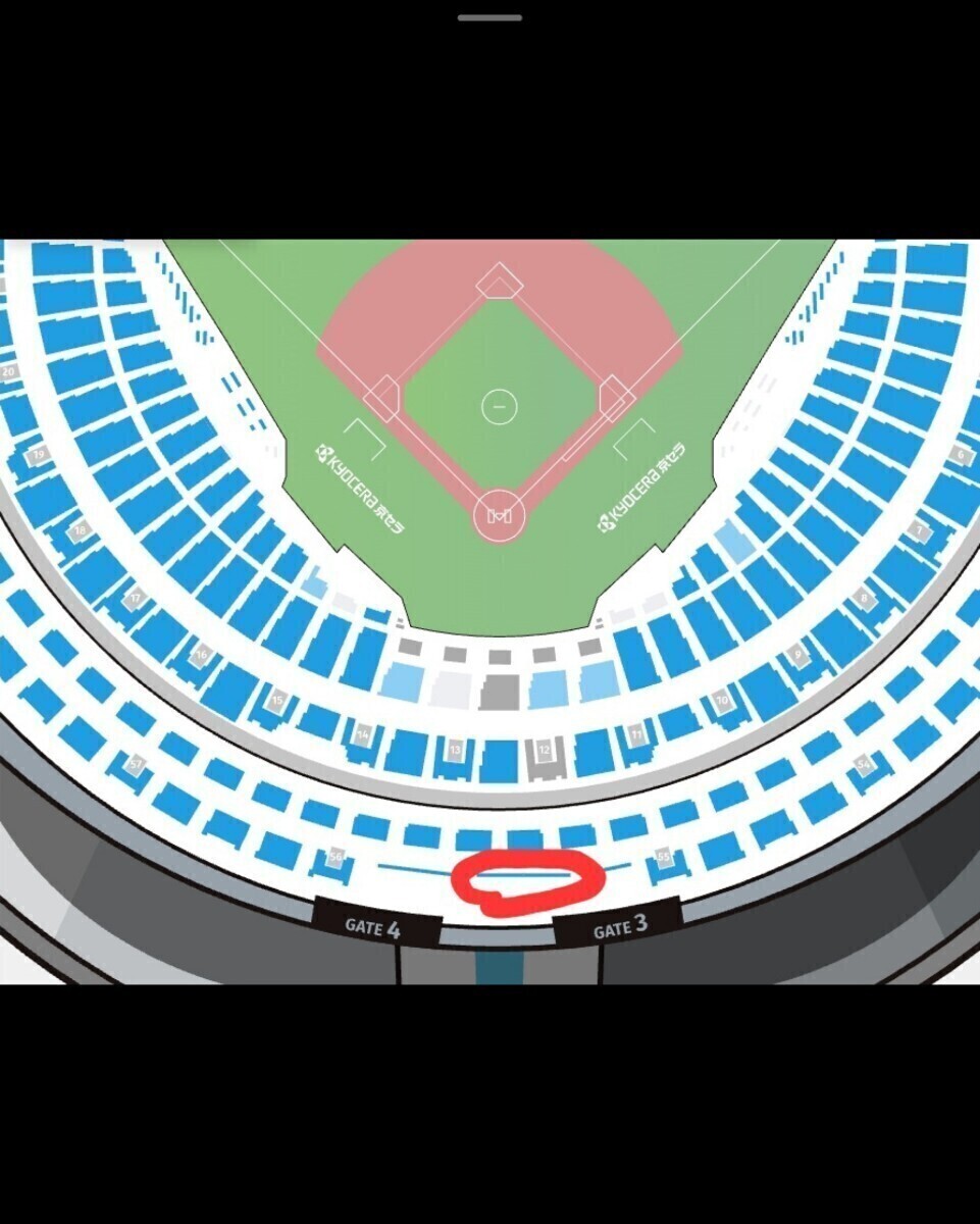 交流戦 6月14日 パノラマシート 1枚価格 オリックス対ヤクルトスワローズ 上段前通路①の画像2