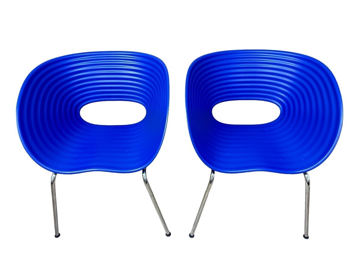 ※送料落札後連絡 Vitra Tom vac ヴィトラ トムバック スタッキングチェア 4脚セット ホワイト ブルー 各2脚 本体 椅子 インテリア 椅子の画像5