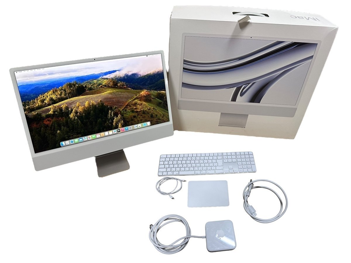極美品 Apple アップル iMac 2023 24インチ 4.5K Retina M3チップ 8コア/10コア/16コアNeural Engine 16GB /SSD 512GB/Touch ID搭載 CTO_画像1