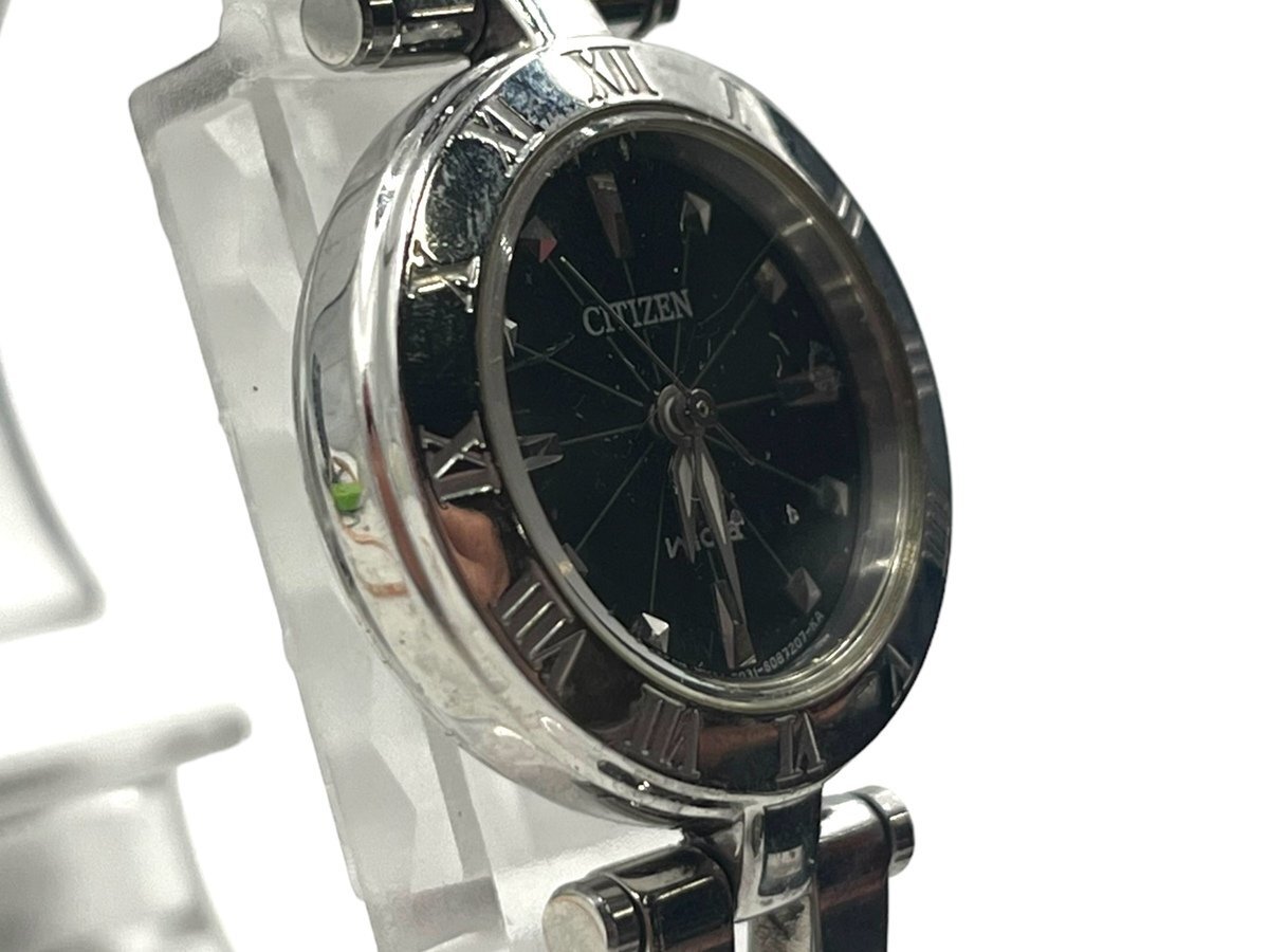 CITIZEN シチズン wiccaウィッカ 腕時計 レディース ソーラー 蓄電式 E031-S0057264 シルバーブラック文字盤 ハーフバングル レディース_画像3