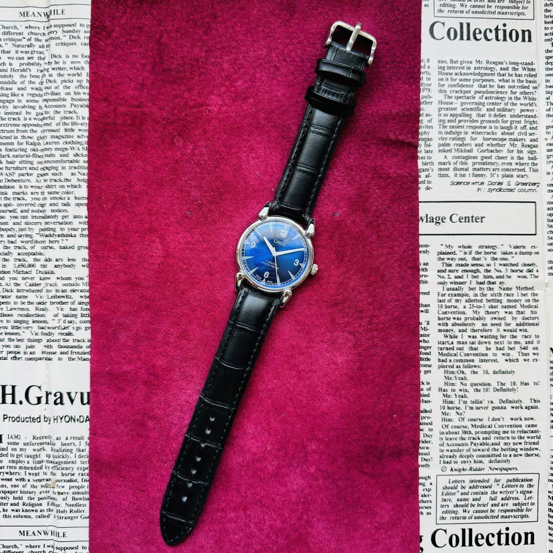ORIS/ Oris *[ подготовлен ] очень красивый товар * работа товар / Vintage / Швейцария / 17J/ мужские наручные часы / античный / автоматический механический завод / аналог / кожа ремень 233