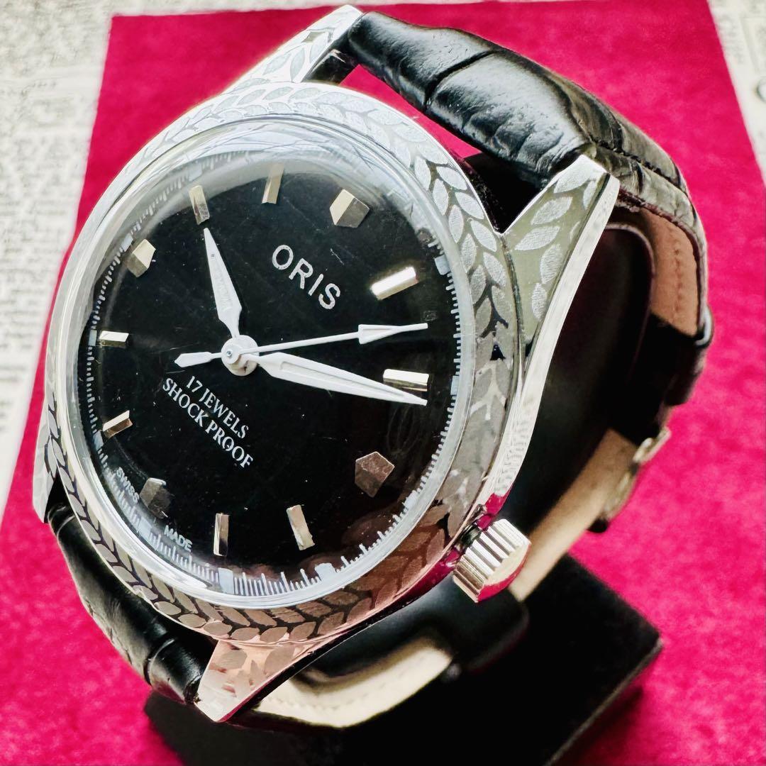 ORIS/オリス★【整備済み】超美品・稼働品/ヴィンテージ/スイス/ 17J/メンズ腕時計/アンティーク/機械式手巻き/アナログ/革ベルト240_画像9