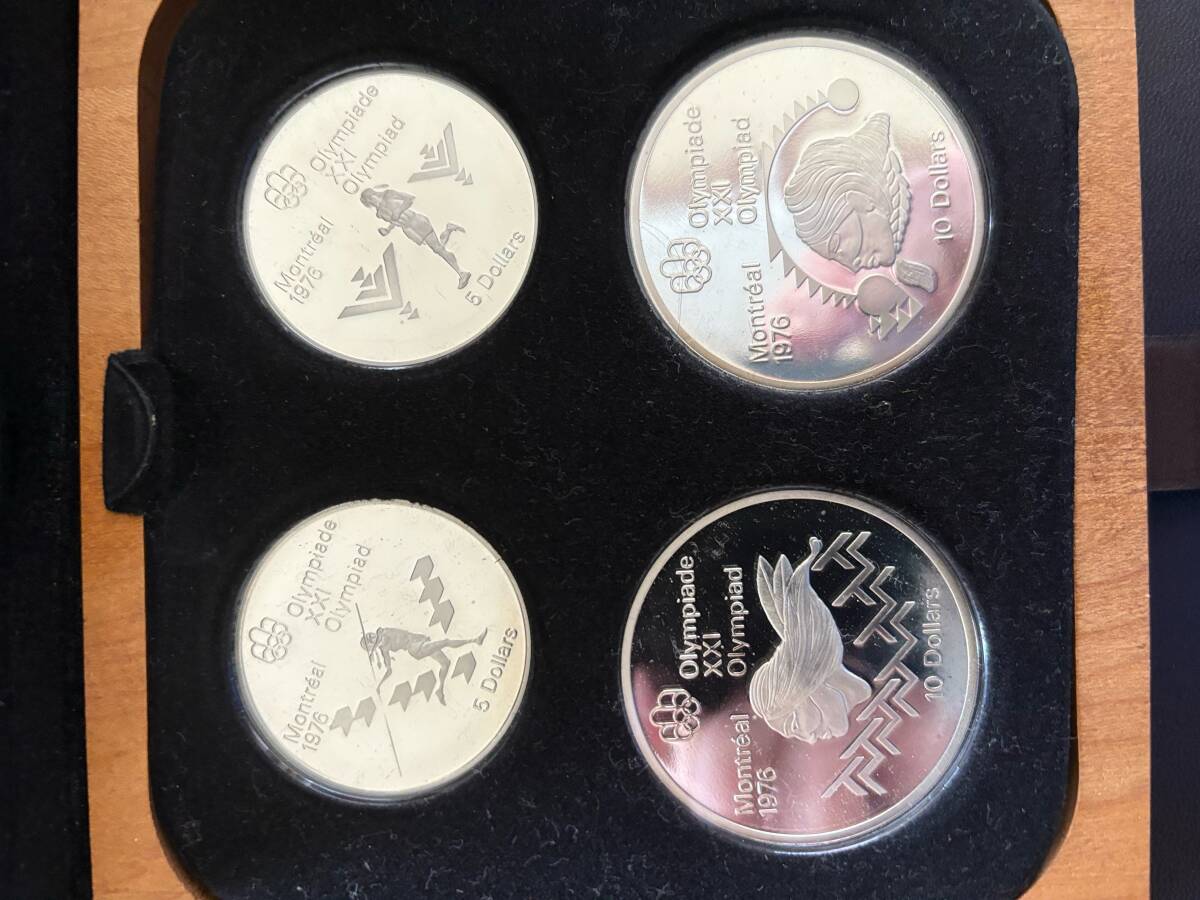 カナダ モントリオール オリンピック 記念プルーフ 銀貨　10ドル２枚 5ドル２枚　銀貨4枚セット⑤_画像1