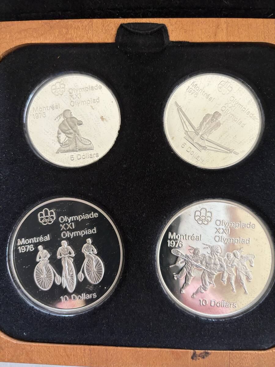 カナダ モントリオール オリンピック 記念プルーフ 銀貨　10ドル２枚 5ドル２枚　銀貨4枚セット②_画像1