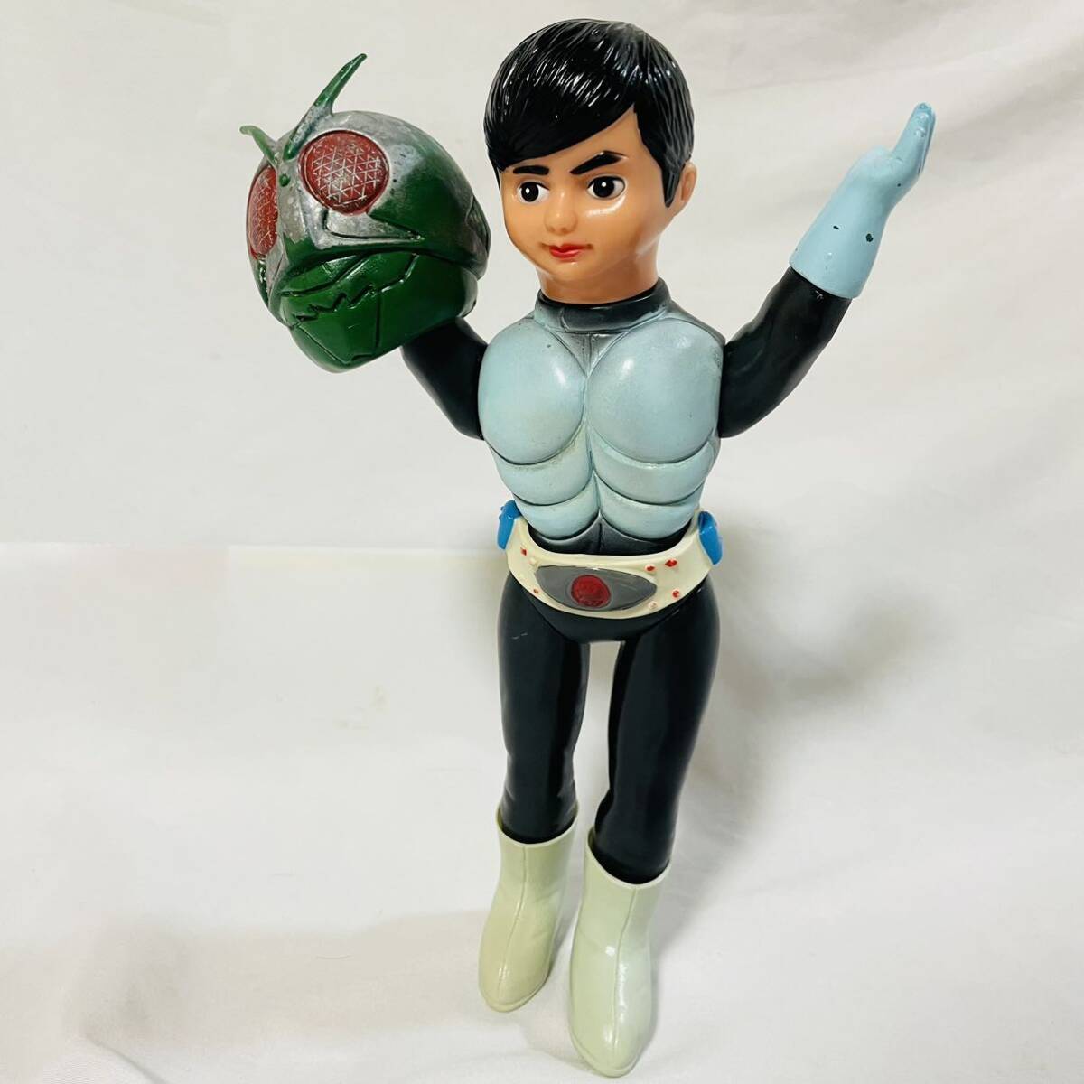 旧バンダイ 仮面ライダー1号 ソフビ バンザイマーク 当時物 旧バンダイ 仮面ライダー1号 ソフビ バンザイマーク 当時物