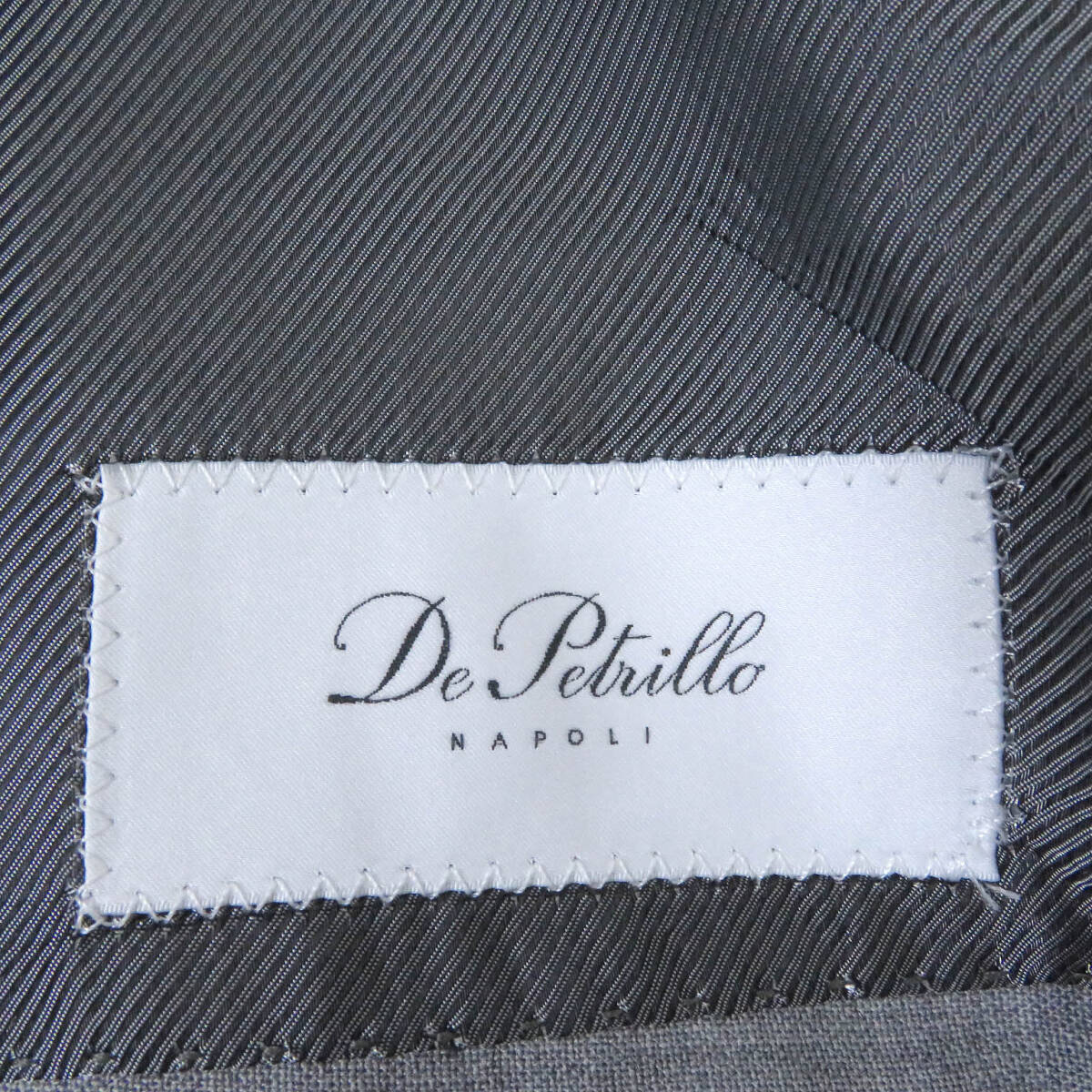 未使用品□De Petrillo デ ペトリロ バージンウール100％ 無地 シングルスーツ セットアップ ライトグレー 48 イタリア製 正規品 メンズ_画像8