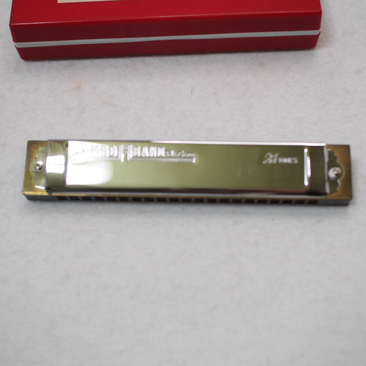 TOMBO BAND DELUXE harmonica 21 A minori short style Dragon-fly dragonfly band Deluxe Dragonfly minor case attaching control number 481-2