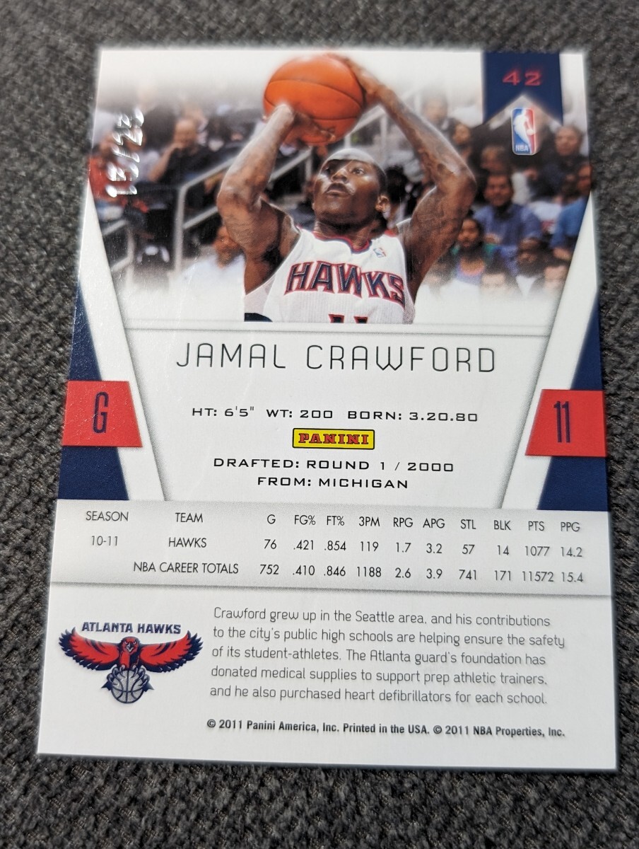 Jamal Crawford Gold パラレルカード Panini NBAカード_画像8