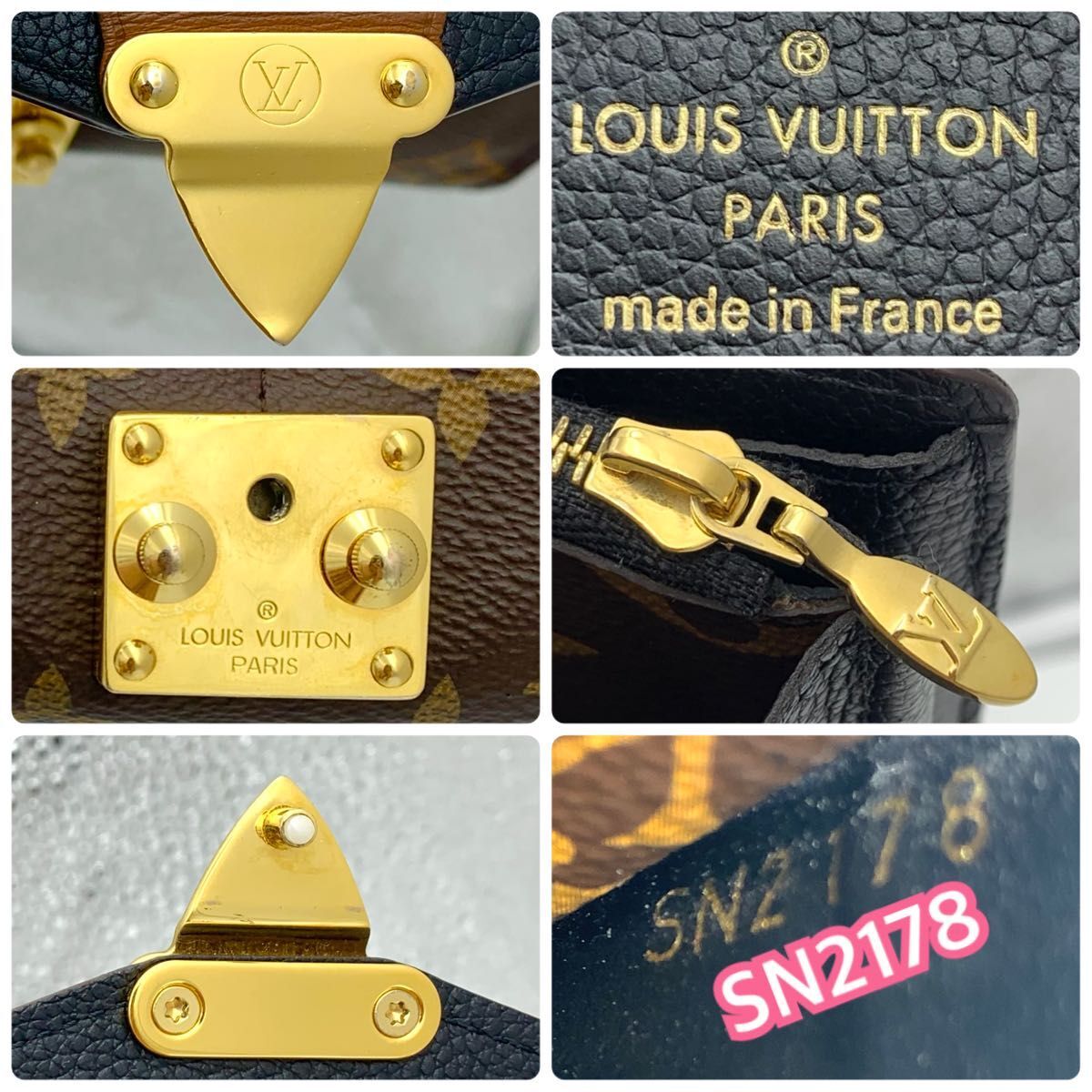 LOUIS VUITTON ルイヴィトン モノグラム パラス ポルトフォイユ ブラック 長財布　E62_画像10