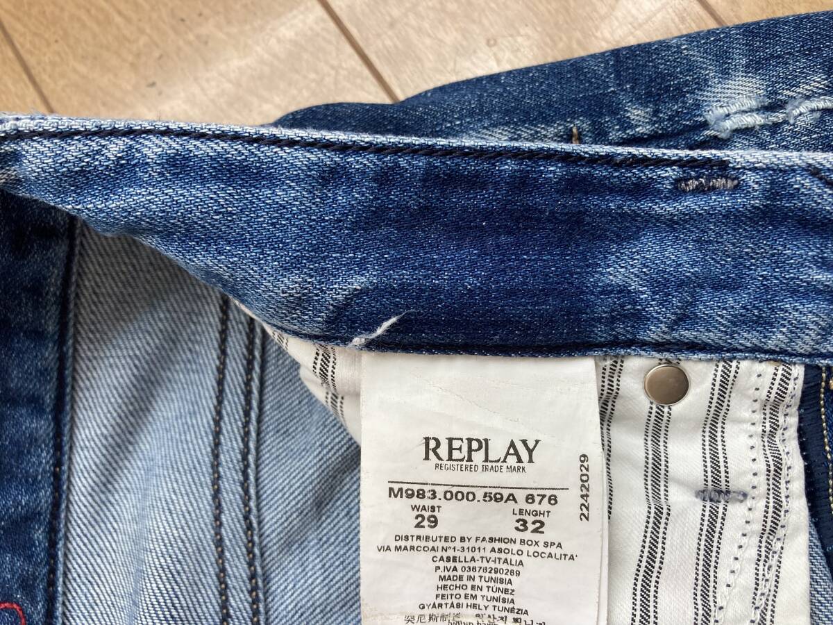 REPLAＹ リプレイ デニム WAITOM（STRAIGHT SLIM）W29 L32 (USED) 【1円スタート】_画像6