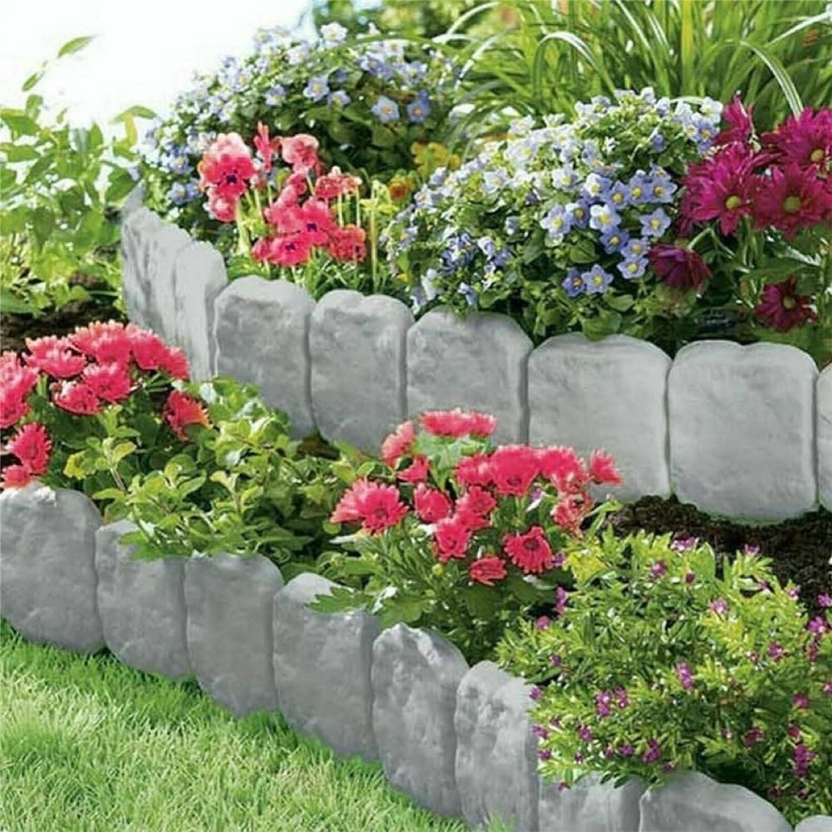 土留め ブロック 柵 ガーデンエッジ 土ストッパー ガーデニング用品 花壇 芝 根止め ブロック 仕切り 根止め　園芸　庭作り