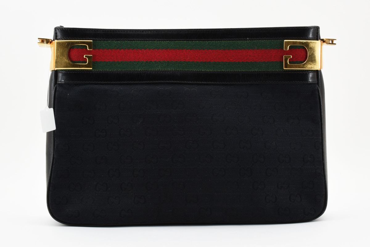 1円 GUCCI ヴィンテージ グッチ オールドグッチ GGキャンバス シェリー レザー ショルダーバッグ 肩掛け セカンドバッグ ハンドバッグ 1657_画像1