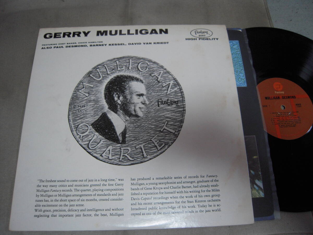 【US盤LP】「GERRY MULLIGAN QUARTET」Fantasy_画像1