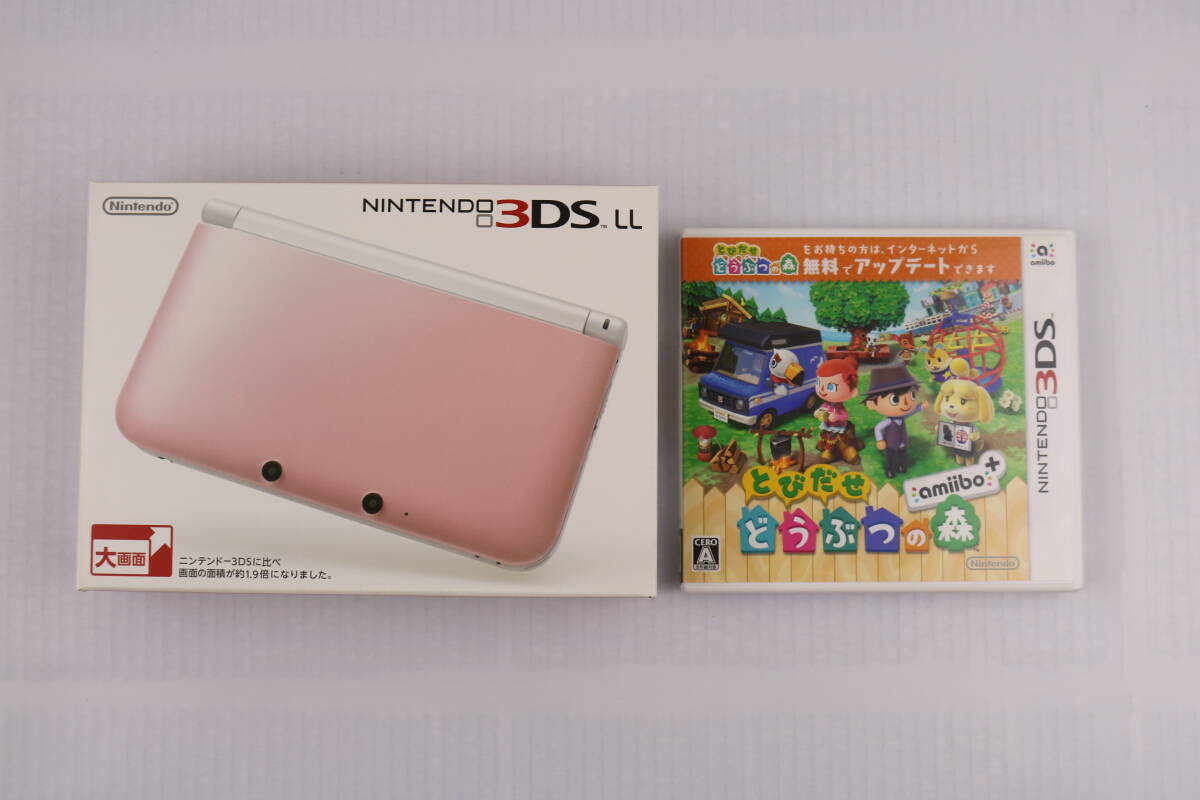 ■[美品 送料無料]NINTENDO 3DS LL 本体 PINKxWHITE ピンクxホワイト ニンテンドー3DS LL ＋おまけ■