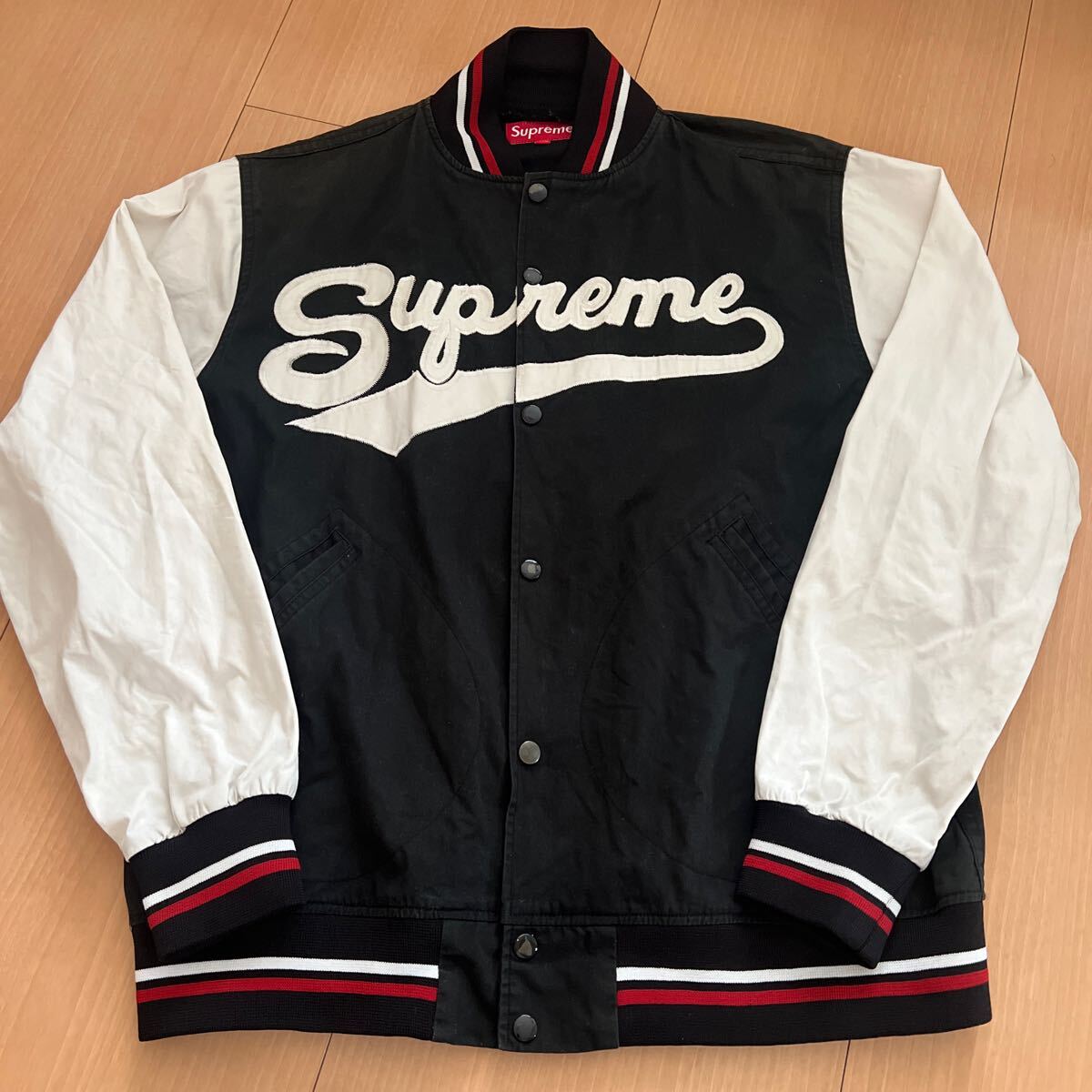 90s Supreme Jacket コットンスタジャン 初期 XL Black ブラック 90s Supreme Jacket コットンスタジャン 初期 XL Black ブラック