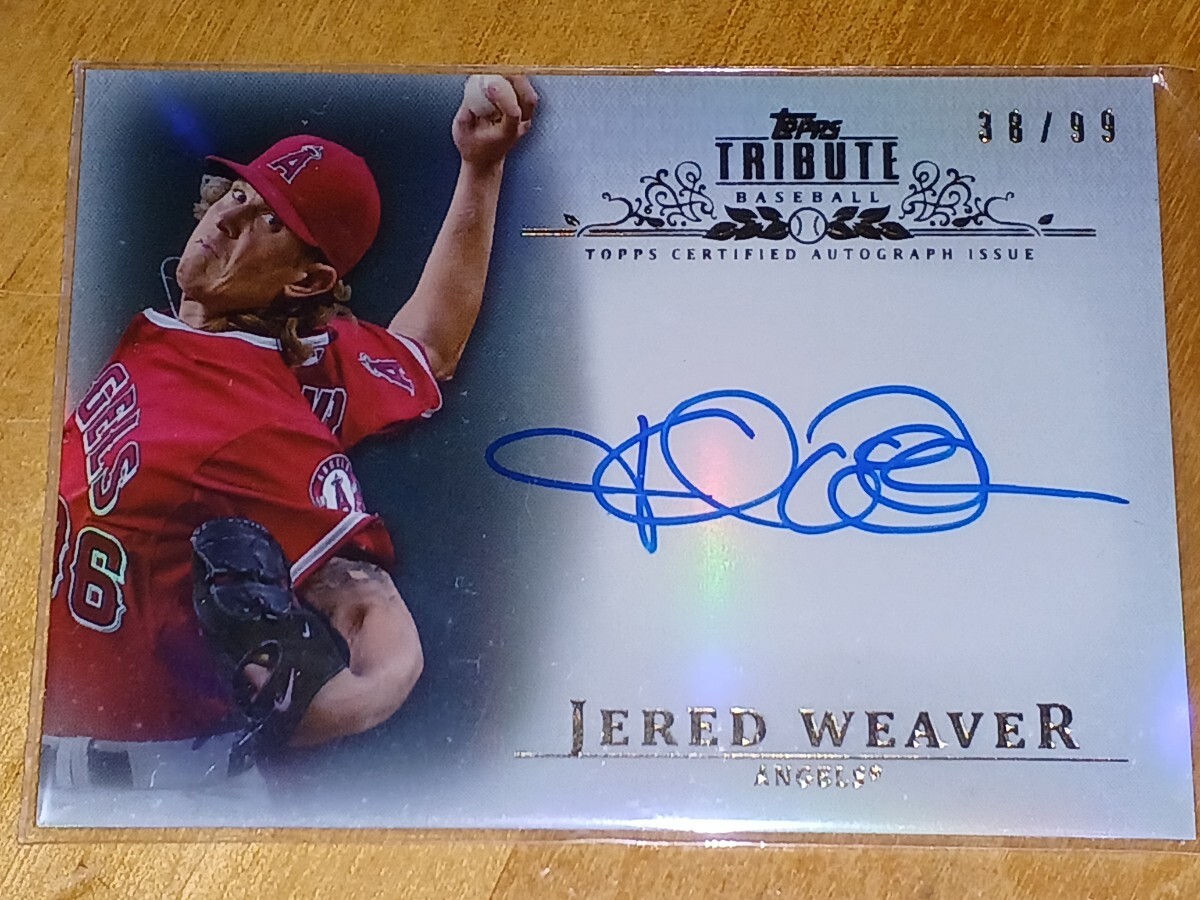 2013 Topps Tribute Jared Weaver Auto 99枚限定 ジェレッド・ウィーバー エンゼルス 直書きサイン トリビュートの画像1