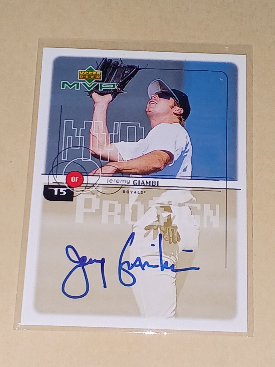 1999 UD MVP Jeremy Giambi Auto ロイヤルズ ジェレミー・ジアンビ 直書きAuto ジェイソン・ジアンビの弟 Upper Deck _画像1