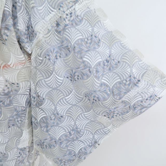 【ゆめsaku】新品 夏着物 シルクオーガンジー 正絹“風を感じる躍動と美！”ロング丈長羽織 K-35　