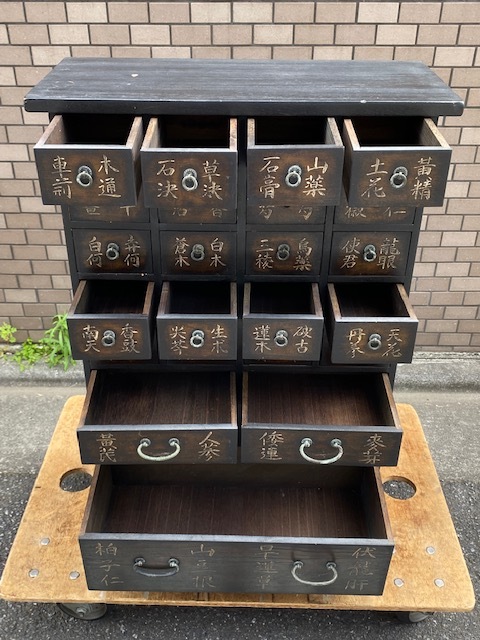  excellent article Joseon Dynasty furniture medicine chest of drawers 25 cup small drawer [ Tokyo direct pickup welcome ] inspection medicine shelves yak Jean storage shelves chest adjustment storage old tool antique store furniture marks lie