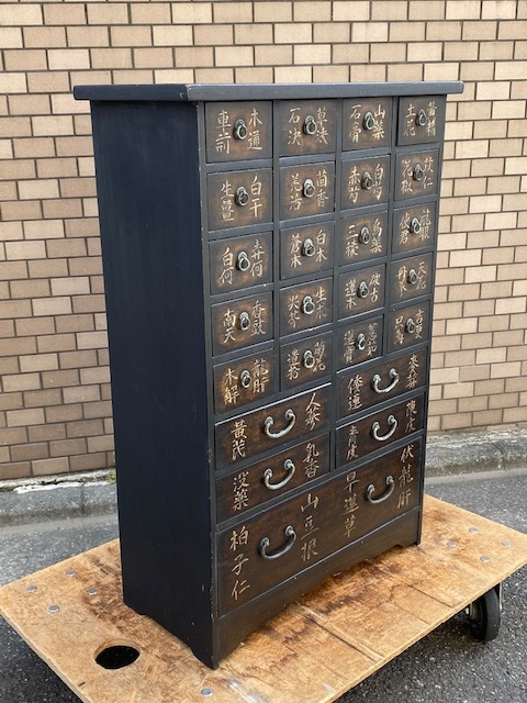  excellent article Joseon Dynasty furniture medicine chest of drawers 25 cup small drawer [ Tokyo direct pickup welcome ] inspection medicine shelves yak Jean storage shelves chest adjustment storage old tool antique store furniture marks lie