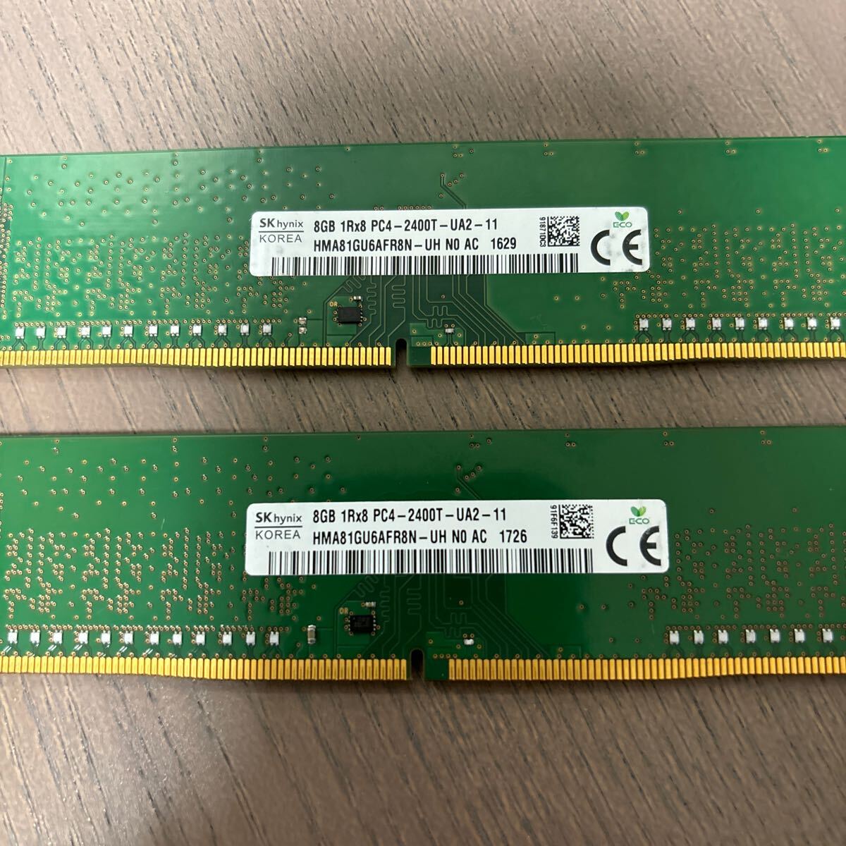 *2 DDR4 PC4-2400T 8GB 2 sheets 16GB SK HYNIX HMA81GU6AFR8N