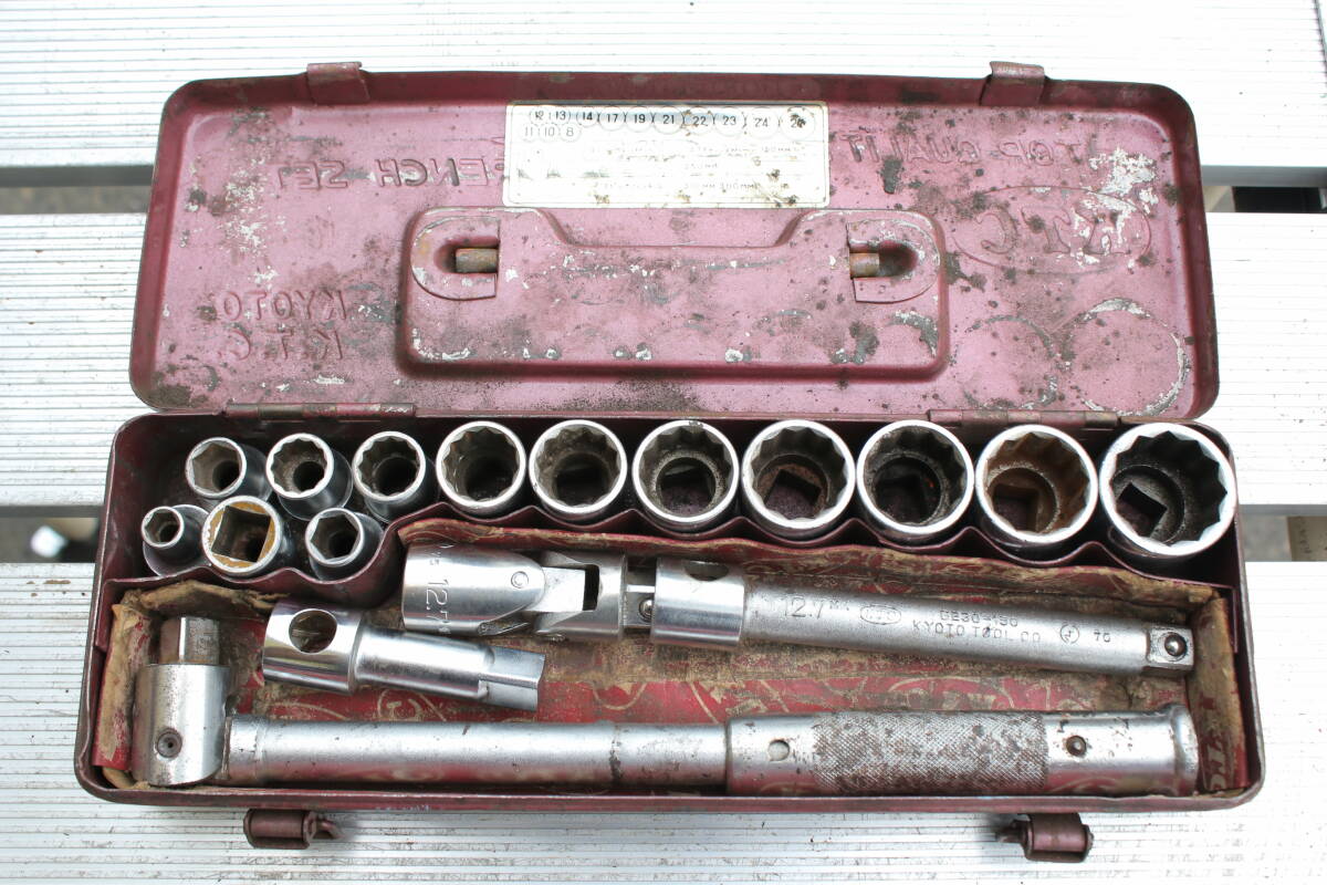 ★【1F1208-5】 KTC レンチセット SOCKET WRENCH SET ソケットサイズ27 24 22 21 19 17 14 13 12 11 8 / mm _画像8