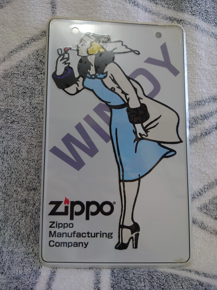 Zippo  木製 看板 希少 ウインディ【ナンバープレート裏に目立つ傷有り】の画像4