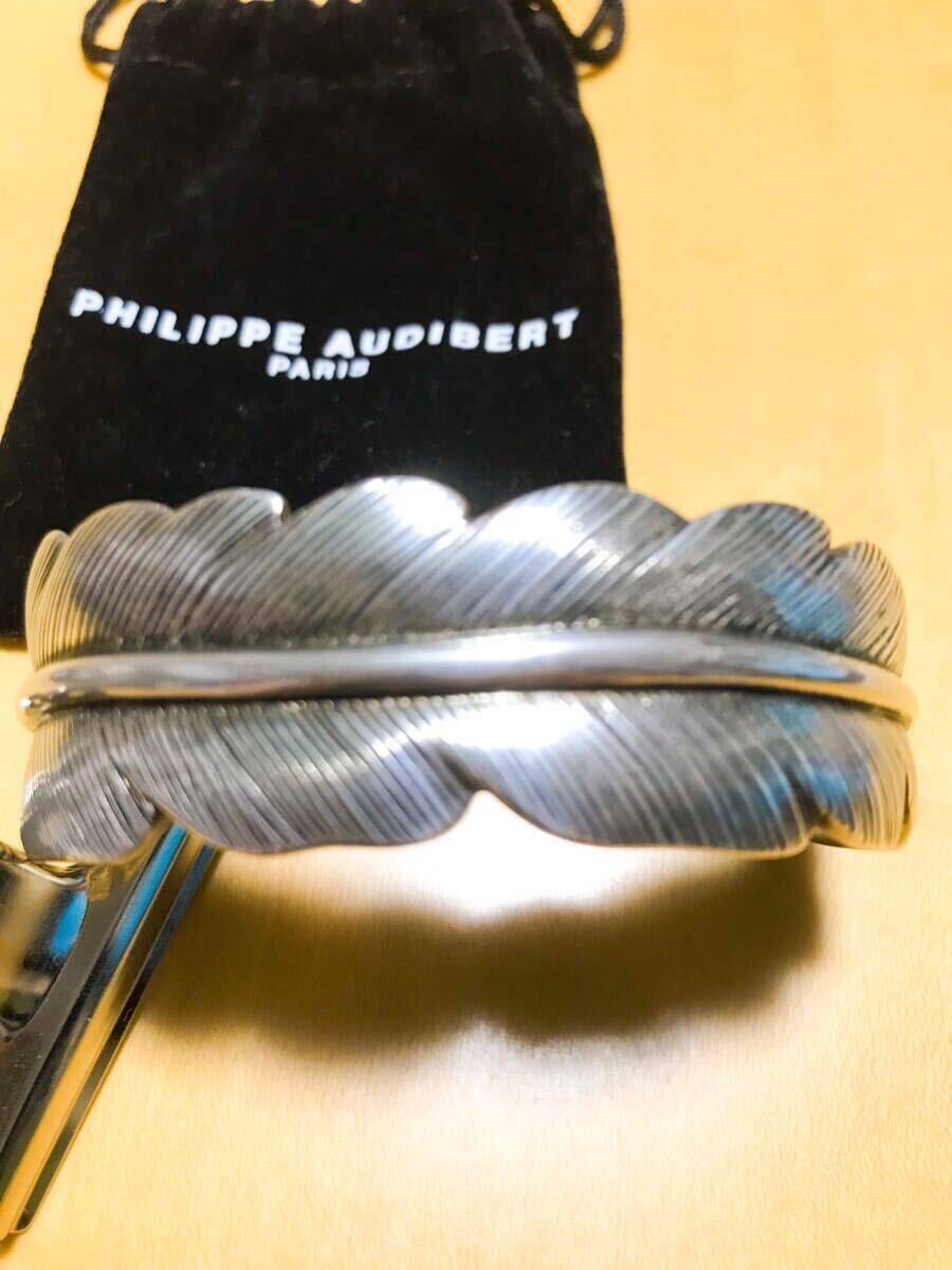 PHILIPPE AUDIBERT PARIS Philip o-ti veil silver feather bangle bracele Indian jewelry Beams beams