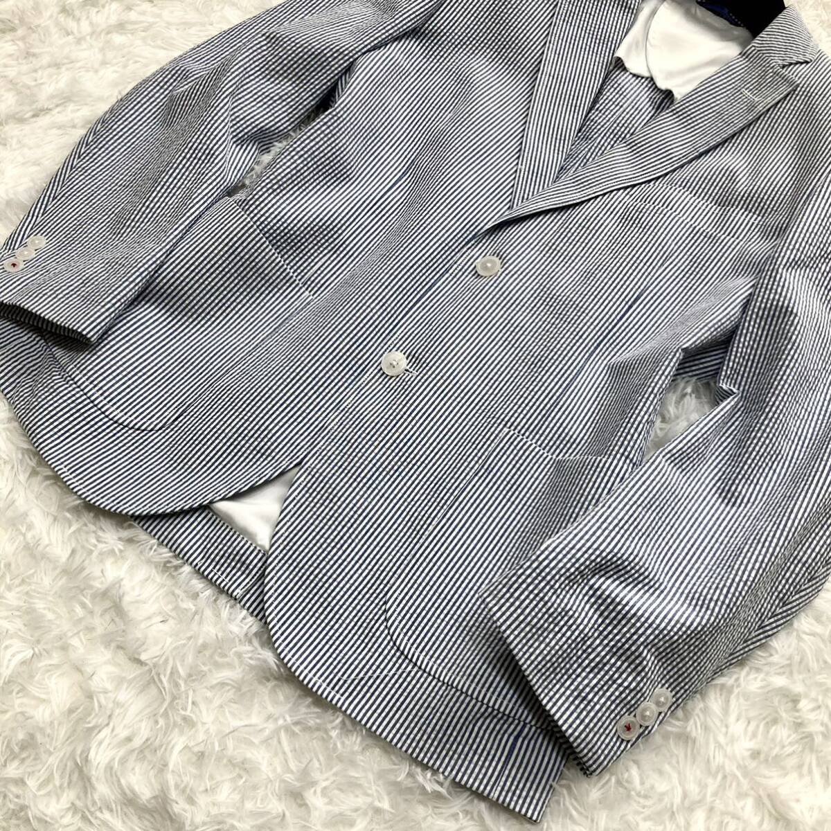 [Per Pcs/pa-pis] size Lsia soccer tailored jacket unlined in the back spring summer blaser stripe Hickory Anne navy blue 2B
