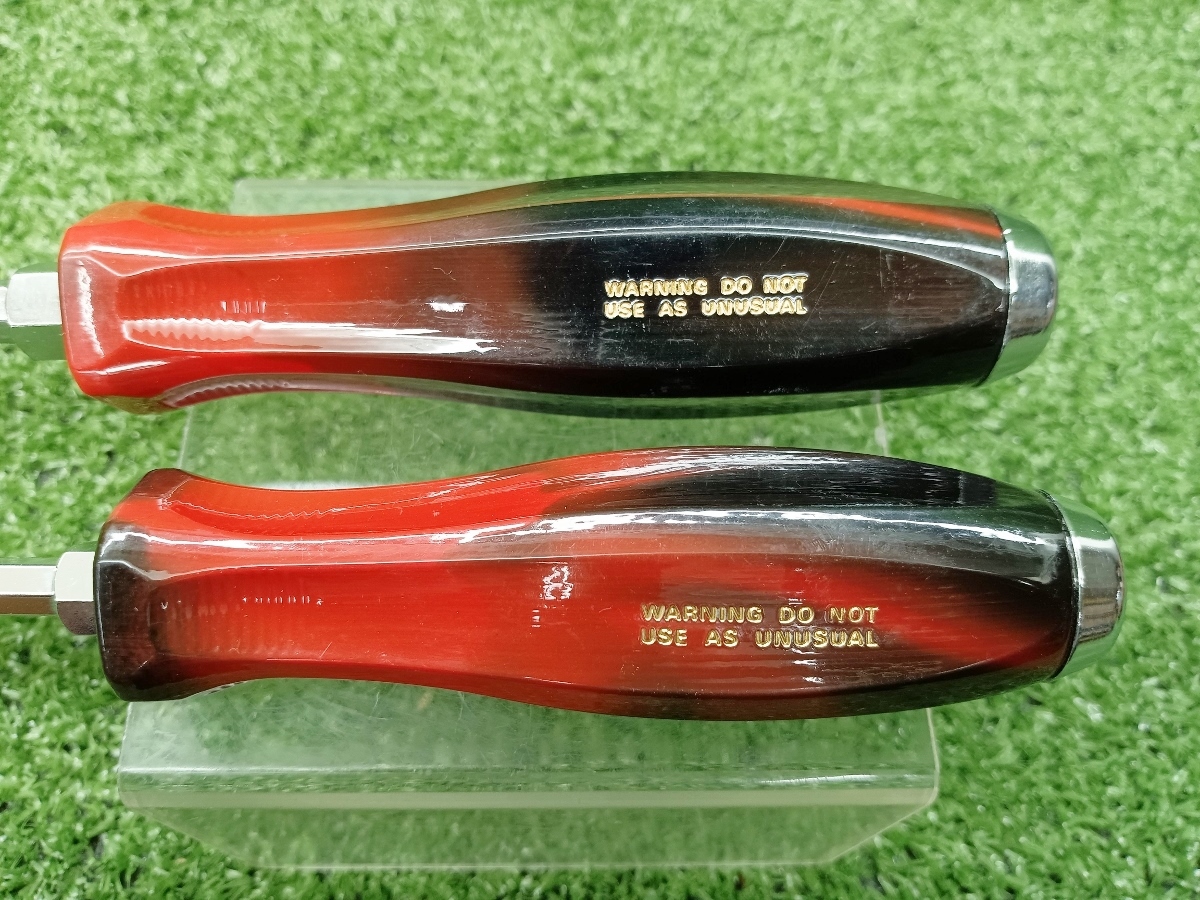 中古 MAC TOOLS ペンタグリップハイパードライバー 貫通プラス 2本セット 限定色 焔 DPH315 ＋ DFH213_画像4