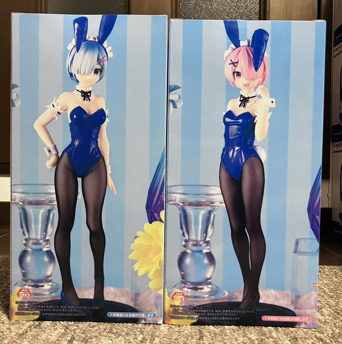 即決★ Re:ゼロから始める異世界生活 BiCute Bunnies Figure ブルーver. レム ラム フィギュア 2個 セット バニー リゼロ③_画像4