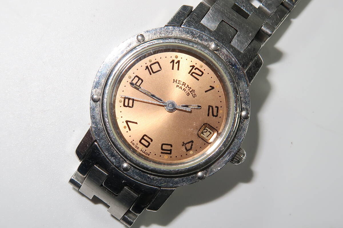 1円～ HERMES エルメス クリッパー CL4.210 クォーツ レディース腕時計の画像2