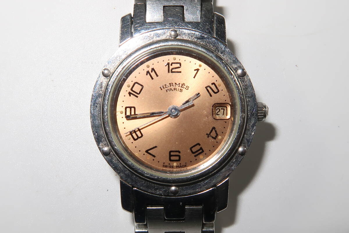1円～ HERMES エルメス クリッパー CL4.210 クォーツ レディース腕時計の画像1