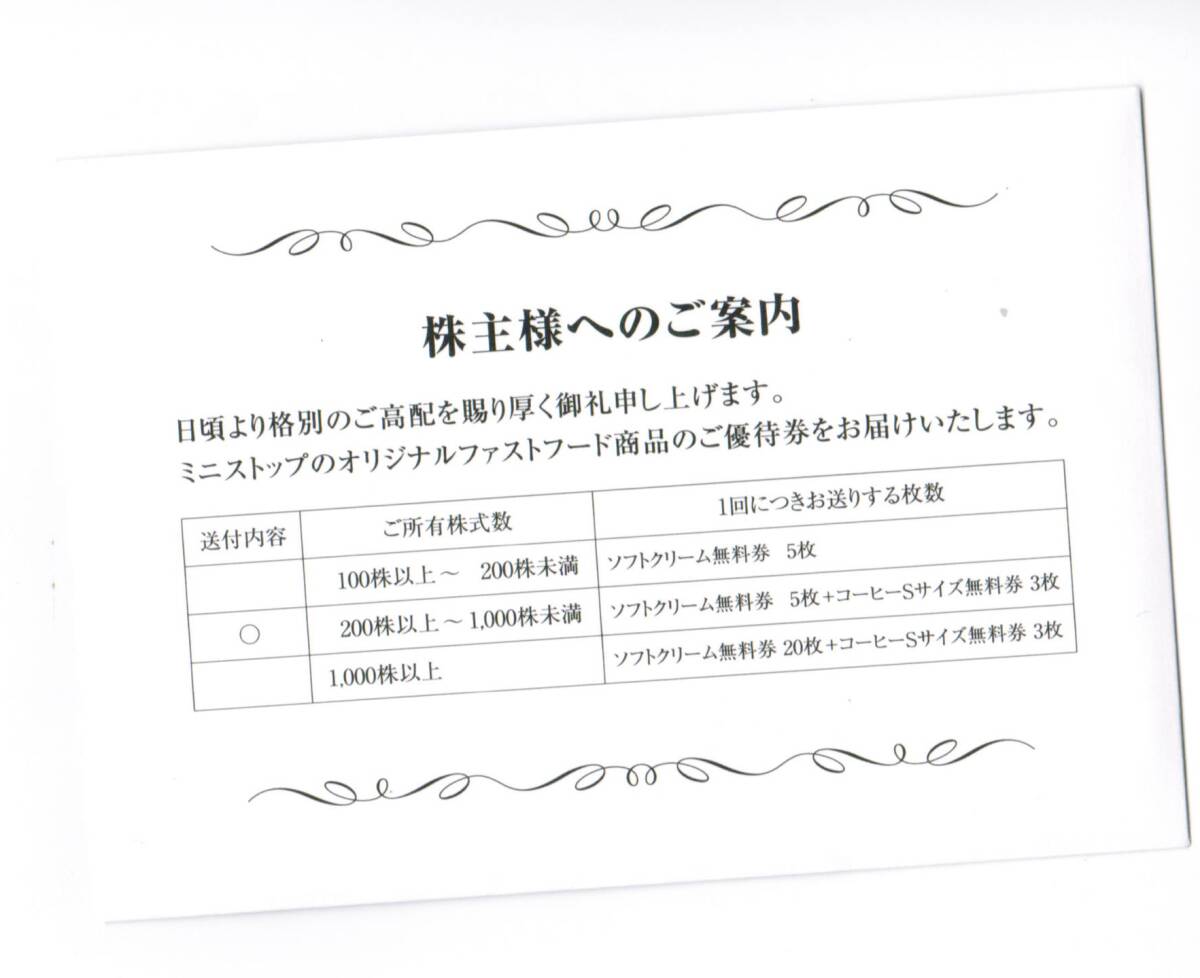 【送料無料】ミニストップ株主優待券ソフトクリーム５枚、コーヒーSサイズ3枚_画像1