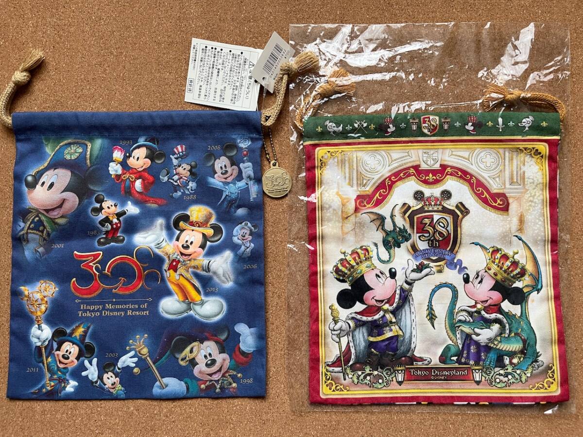 東京ディズニーランド 巾着 　　30th・38th 　　未使用品　　　送料140円〜_画像1