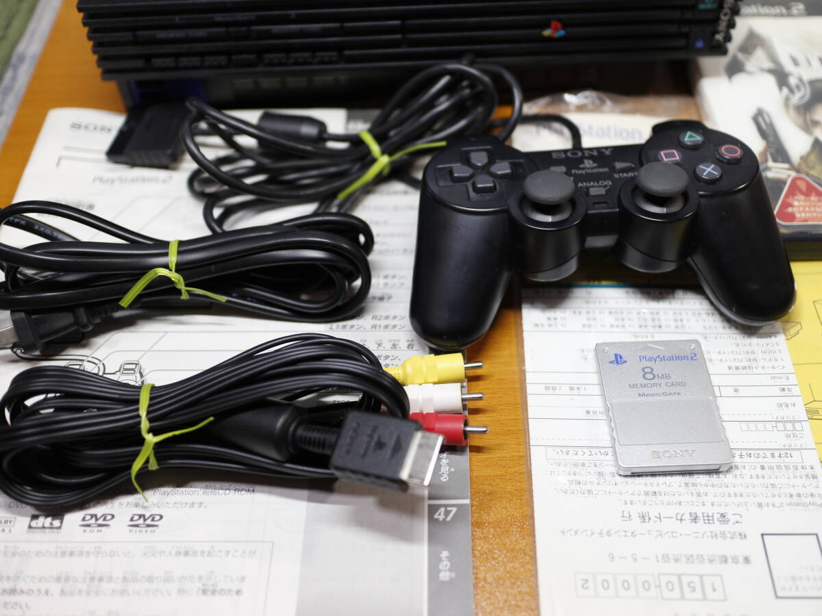 ソニー SONY プレイステーション2/PS2 SCPH-50000 本体/コントローラー/メモリーカード/ソフト6本(ラングリッサーⅢ/リッジレーサーⅤ/他)の画像8