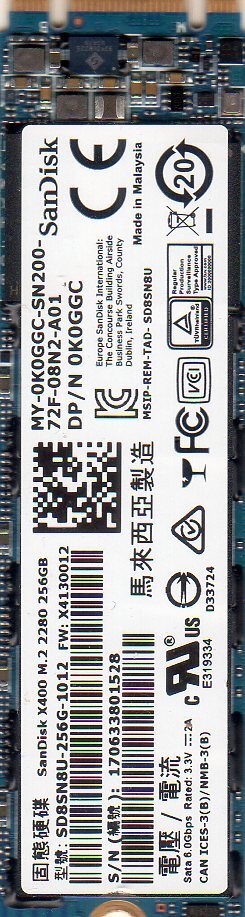 SanDisk X400 M.2 2280 256GB (BIOS確認済) SATA　ssd-1_画像1