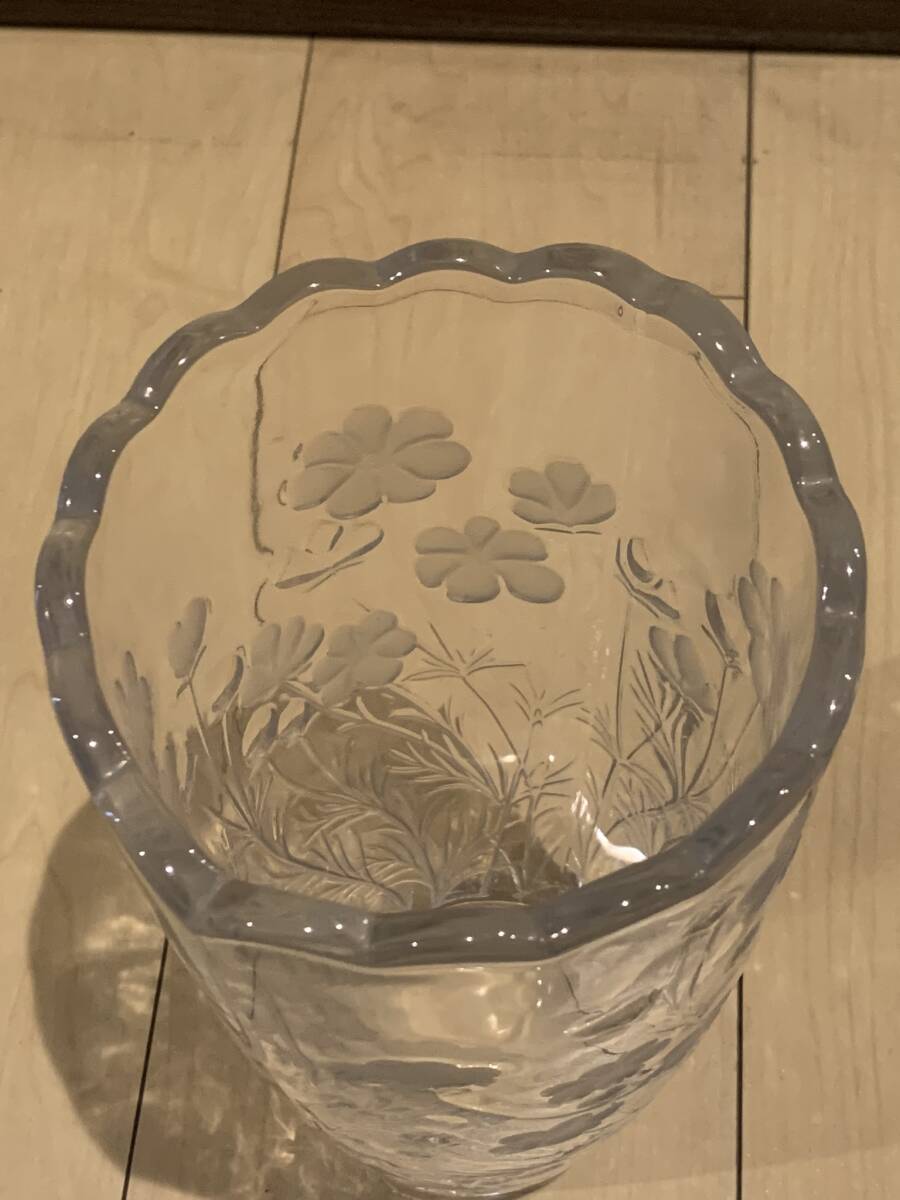 【8-0】Noritake Crystal・ノリタケ クリスタル 花瓶 フラワーベース 花入 インテリア ガラス工芸 硝子_画像3